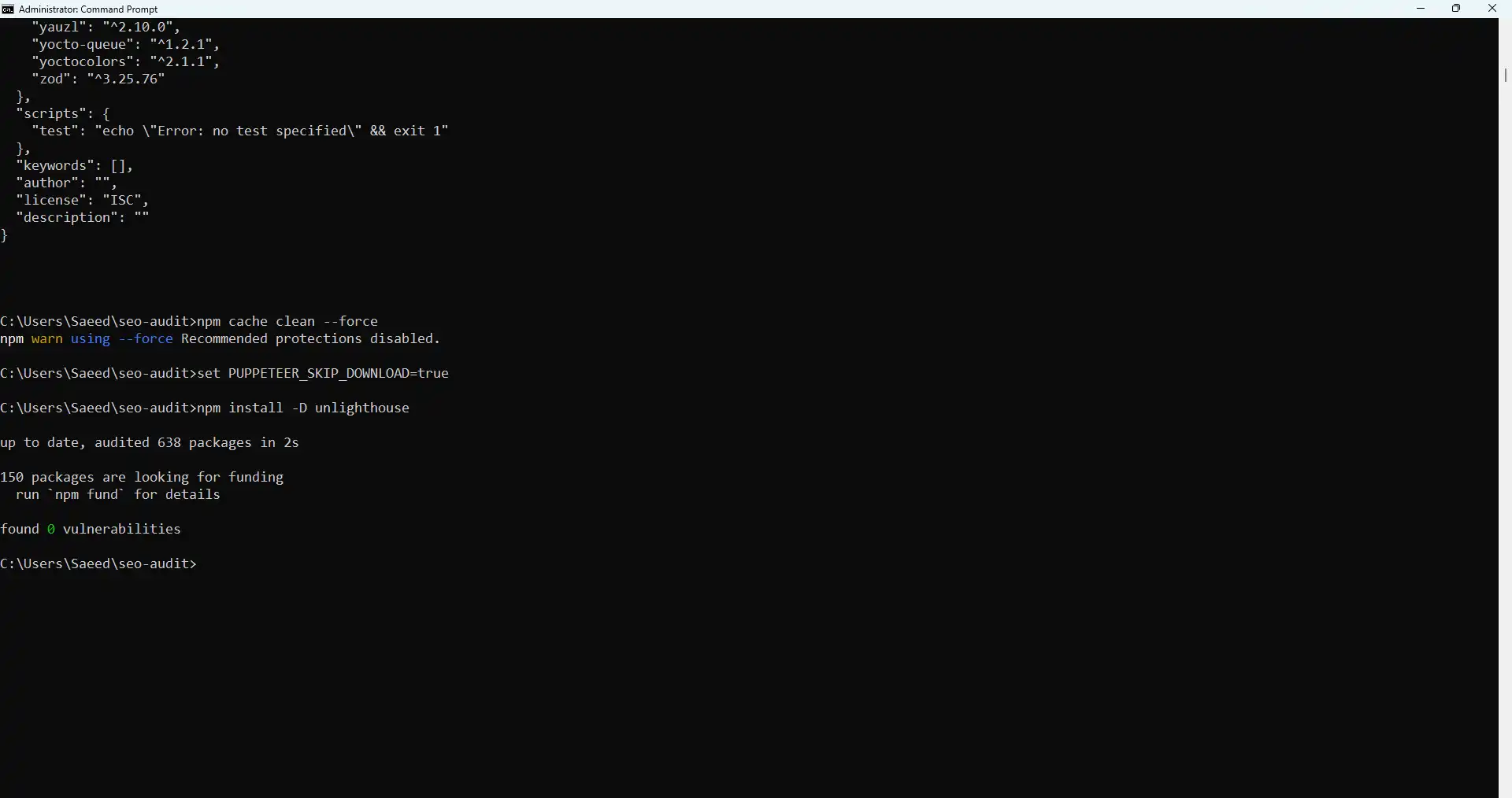 اتمام نصب unlighthouse